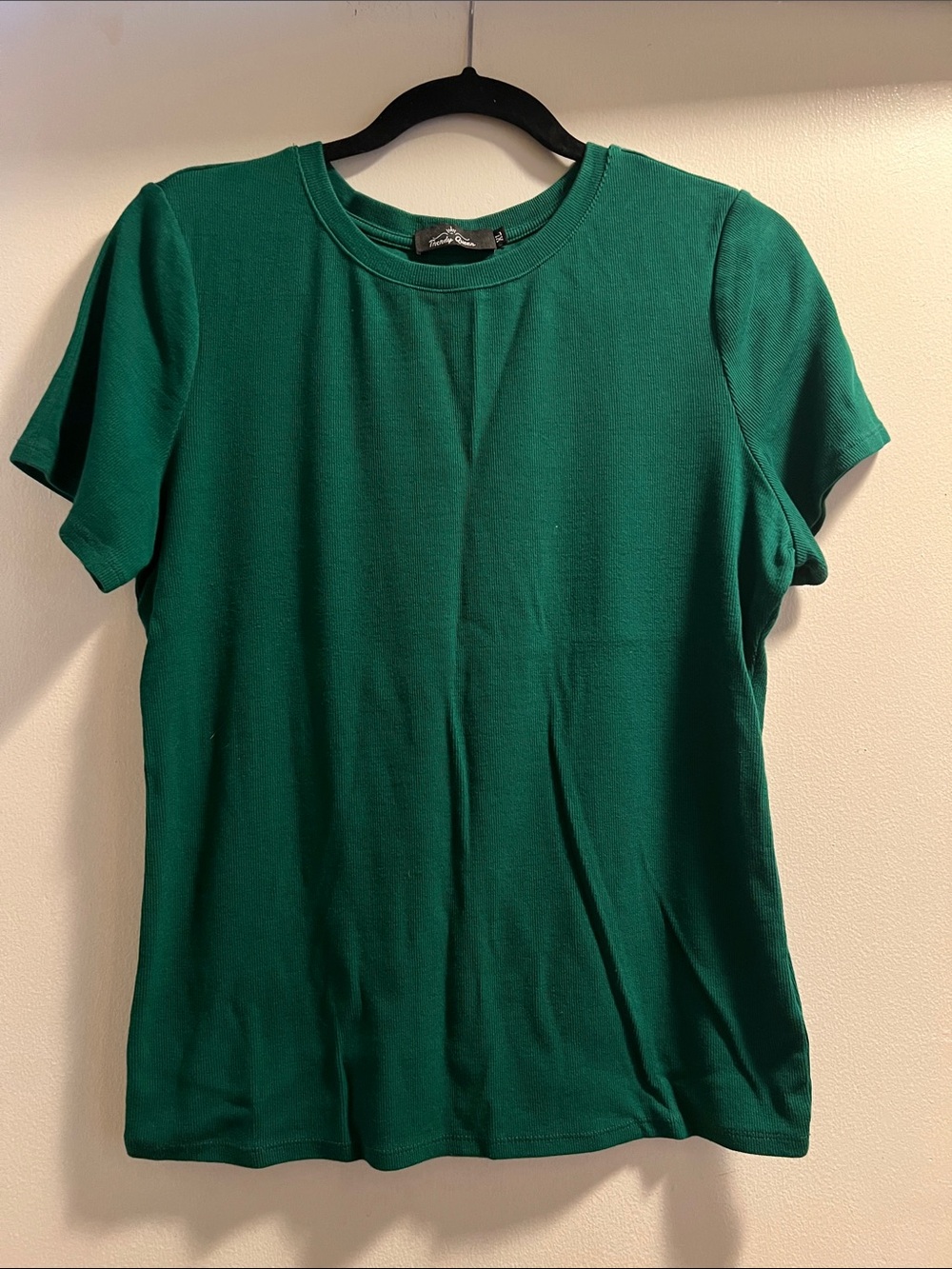 Women’s Short Sleeve Crewneck Top in Emerald Green - worn once
